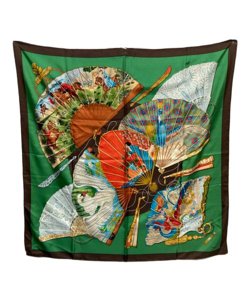 HERMES（エルメス）HERMES (エルメス) カレ90 シルクスカーフ ブラウン×グリーン サイズ:　の古着・服飾アイテム