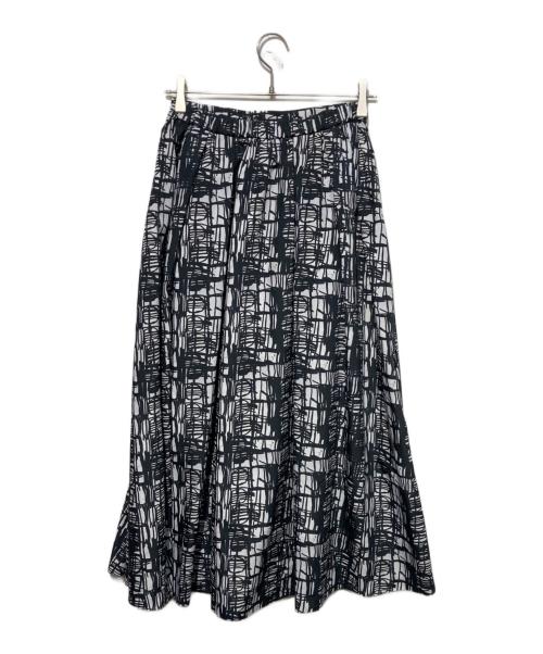 HERALBONY（ヘラルボニー）HERALBONY (ヘラルボニー) フレアスカート「小川真広」 ホワイト×ブラック サイズ:Sの古着・服飾アイテム