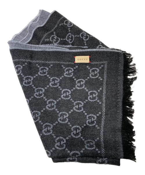 GUCCI（グッチ）GUCCI (グッチ) GG柄 フリンジストール グレー サイズ:40×180の古着・服飾アイテム