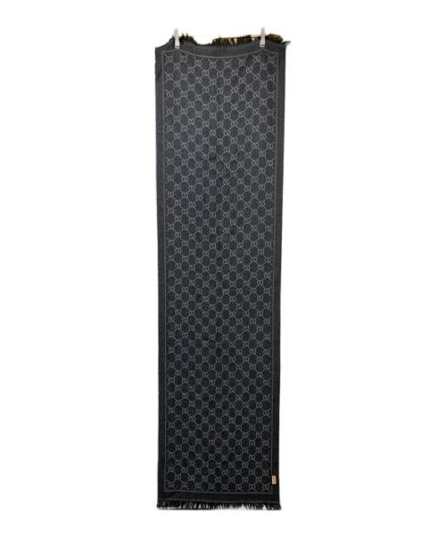 GUCCI（グッチ）GUCCI (グッチ) GG柄 フリンジストール グレー サイズ:40×180の古着・服飾アイテム