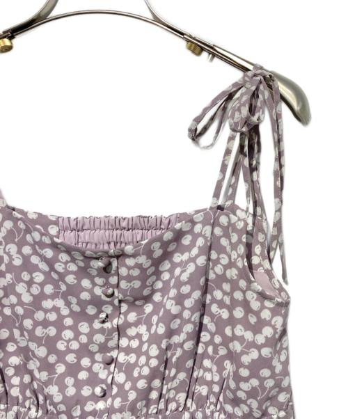 HER LIP TO（ハーリップトゥ）Her lip to (ハーリップトゥ) Cherry Pattern Strap Top ピンク サイズ:Mの古着・服飾アイテム