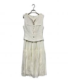 HER LIP TO（ハーリップトゥ）の古着「Emma Tweed Docking Dress」｜ホワイト