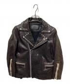 Hysteric Glamourヒステリックグラマー）の古着「スタッズダブルライダースジャケット」｜ブラック