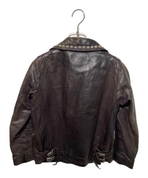 Hysteric Glamour（ヒステリックグラマー）Hysteric Glamour (ヒステリックグラマー) スタッズダブルライダースジャケット ブラック サイズ:Freeの古着・服飾アイテム