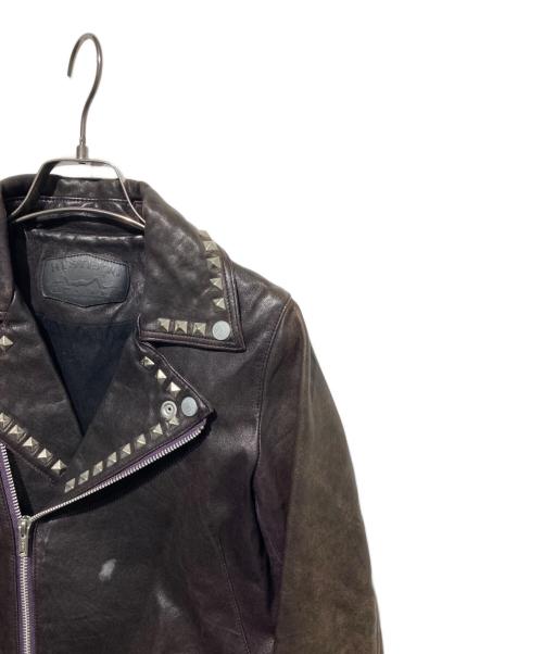 Hysteric Glamour（ヒステリックグラマー）Hysteric Glamour (ヒステリックグラマー) スタッズダブルライダースジャケット ブラック サイズ:Freeの古着・服飾アイテム