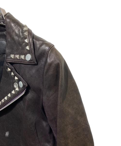 Hysteric Glamour（ヒステリックグラマー）Hysteric Glamour (ヒステリックグラマー) スタッズダブルライダースジャケット ブラック サイズ:Freeの古着・服飾アイテム