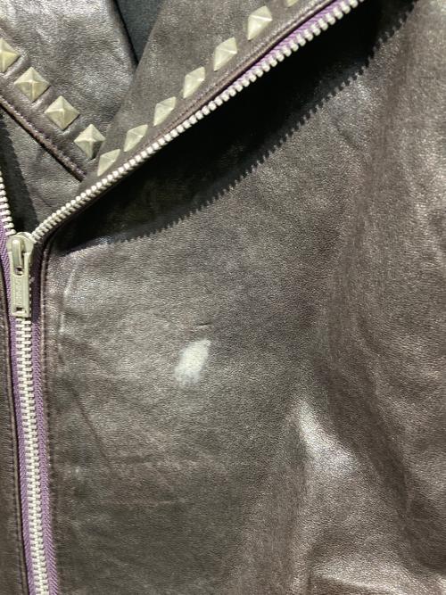 Hysteric Glamour（ヒステリックグラマー）Hysteric Glamour (ヒステリックグラマー) スタッズダブルライダースジャケット ブラック サイズ:Freeの古着・服飾アイテム