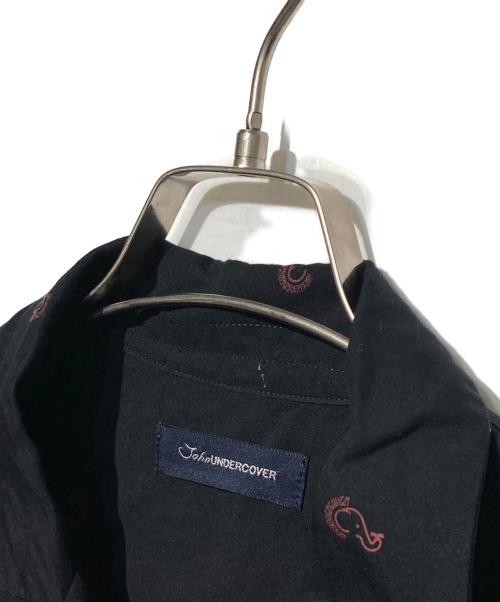 JohnUNDERCOVER（ジョンアンダーカバー）JohnUNDERCOVER (ジョンアンダーカバー) オープンカラーシャツ ブラック サイズ:3の古着・服飾アイテム