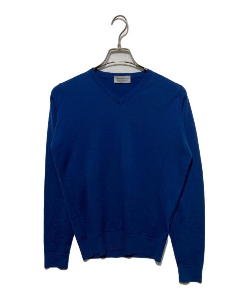 JOHN SMEDLEY（ジョンスメドレー）JOHN SMEDLEY (ジョンスメドレー) Vネックニット ブルー サイズ:Ｓの古着・服飾アイテム