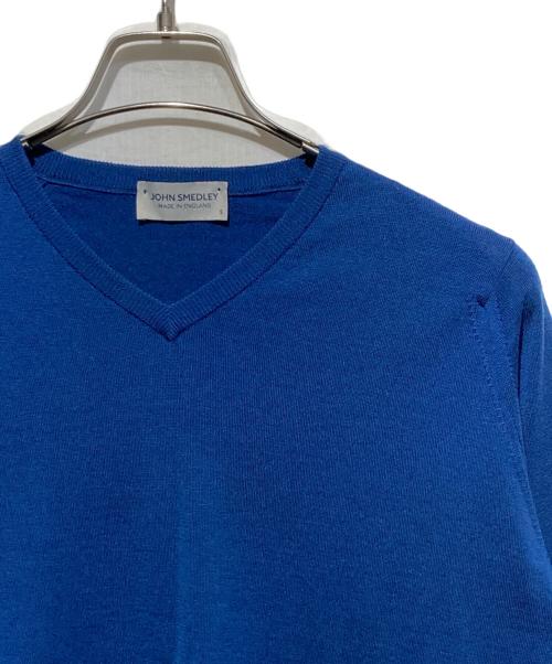 JOHN SMEDLEY（ジョンスメドレー）JOHN SMEDLEY (ジョンスメドレー) Vネックニット ブルー サイズ:Ｓの古着・服飾アイテム