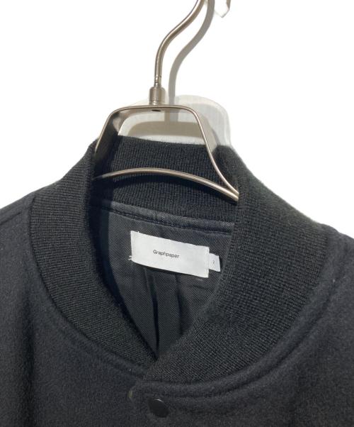 Graphpaper（グラフペーパー）Graphpaper (グラフペーパー) Light Melton Stadium Jacket ブラック サイズ:2の古着・服飾アイテム