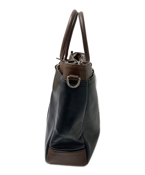 COACH（コーチ）COACH (コーチ) オールレザーブリーフトートバッグ ネイビーの古着・服飾アイテム