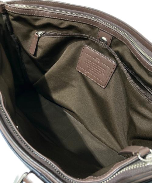 COACH（コーチ）COACH (コーチ) オールレザーブリーフトートバッグ ネイビーの古着・服飾アイテム
