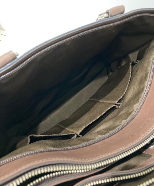 COACH（コーチ）COACH (コーチ) オールレザーブリーフトートバッグ ネイビーの古着・服飾アイテム