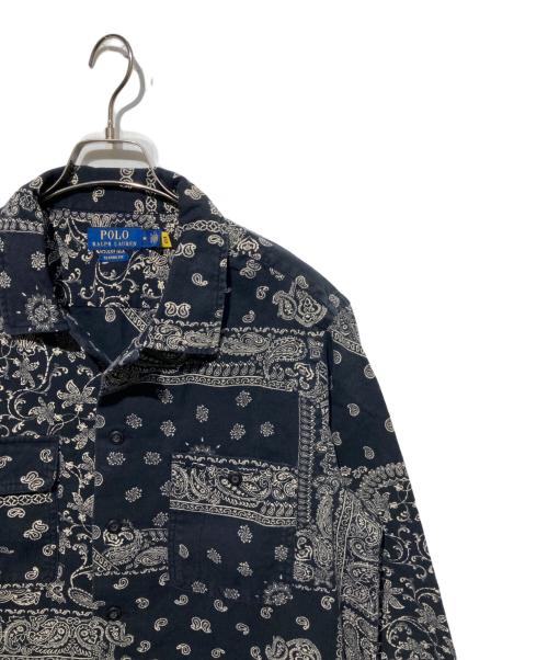 POLO RALPH LAUREN（ポロ・ラルフローレン）POLO RALPH LAUREN (ポロ・ラルフローレン) クラシックフィットバンダナプリントフランネルシャツ ブラック サイズ:Mの古着・服飾アイテム
