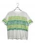 HERALBONY（ヘラルボニー）の古着「アートボーダーTシャツ「green brush-mm2025」」｜ホワイト