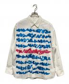 HERALBONYヘラルボニー）の古着「レギュラーカラーシャツ「blue brush-mm2025」」｜ホワイト