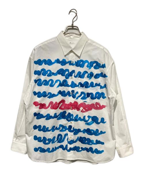 HERALBONY（ヘラルボニー）HERALBONY (ヘラルボニー) レギュラーカラーシャツ「blue brush-mm2025」 ホワイト サイズ:Lの古着・服飾アイテム