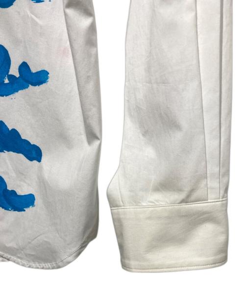 HERALBONY（ヘラルボニー）HERALBONY (ヘラルボニー) レギュラーカラーシャツ「blue brush-mm2025」 ホワイト サイズ:Lの古着・服飾アイテム