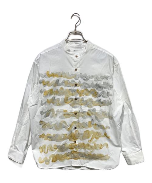 HERALBONY（ヘラルボニー）HERALBONY (ヘラルボニー) バンドカラーシャツ「kin-mm2024」 ホワイト サイズ:Mの古着・服飾アイテム