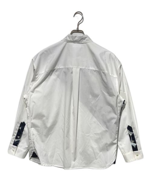 HERALBONY（ヘラルボニー）HERALBONY (ヘラルボニー) デザインシャツ（ショルダー切替)「無題(丸)」 ホワイト サイズ:Fの古着・服飾アイテム