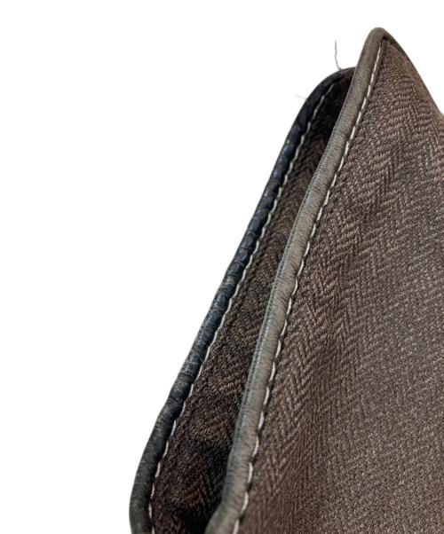 HERMES（エルメス）HERMES (エルメス) レザーパイピングウールシャツ ブラウン サイズ:17-43の古着・服飾アイテム