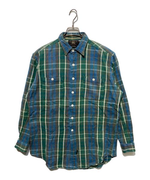 RRL（ダブルアールエル）RRL (ダブルアールエル) 90s チェックネルシャツ ブルー×グリーン サイズ:Mの古着・服飾アイテム
