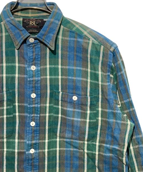 RRL（ダブルアールエル）RRL (ダブルアールエル) 90s チェックネルシャツ ブルー×グリーン サイズ:Mの古着・服飾アイテム