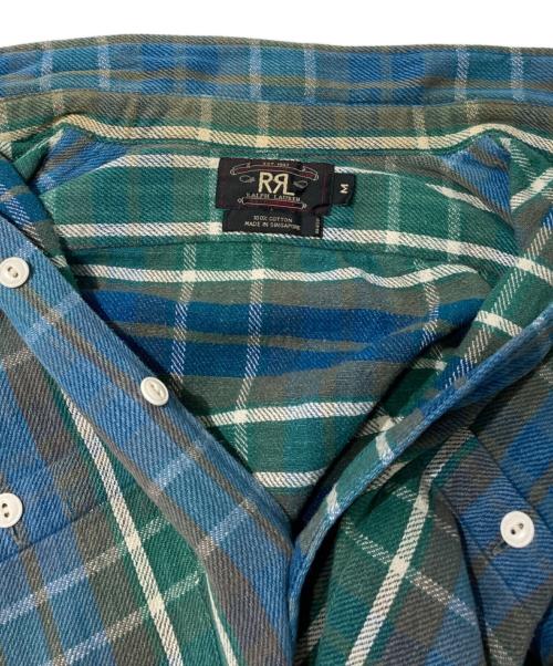 RRL（ダブルアールエル）RRL (ダブルアールエル) 90s チェックネルシャツ ブルー×グリーン サイズ:Mの古着・服飾アイテム