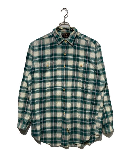 RRL（ダブルアールエル）RRL (ダブルアールエル) 90s チェックシャツ ベージュ×グリーン サイズ:Mの古着・服飾アイテム