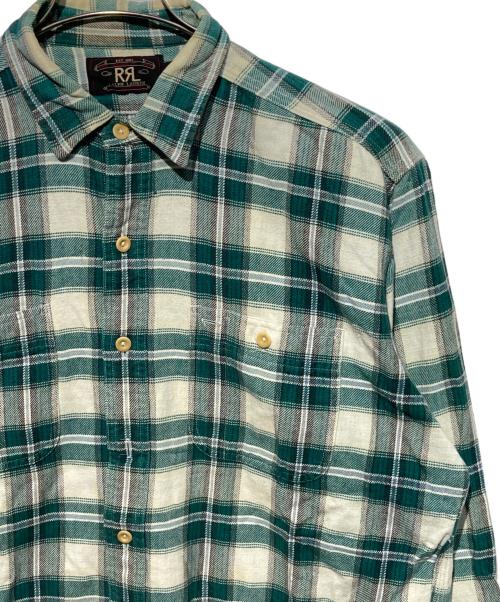 RRL（ダブルアールエル）RRL (ダブルアールエル) 90s チェックシャツ ベージュ×グリーン サイズ:Mの古着・服飾アイテム