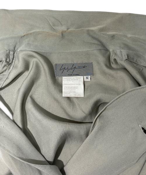 Yohji Yamamoto pour homme（ヨウジヤマモト プールオム）Yohji Yamamoto pour homme (ヨウジヤマモト プールオム) 92AW オープンカラーロングシャツ グレー サイズ:Mの古着・服飾アイテム