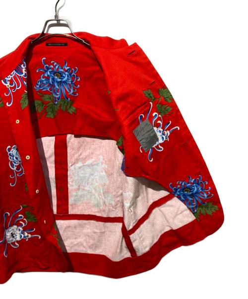 Yohji Yamamoto pour homme（ヨウジヤマモト プールオム）Yohji Yamamoto pour homme (ヨウジヤマモト プールオム) 96SS マオカラーフラワープリントジャケット レッド サイズ:Mの古着・服飾アイテム