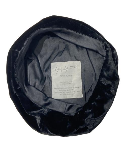 Yohji Yamamoto pour homme（ヨウジヤマモト プールオム）Yohji Yamamoto pour homme (ヨウジヤマモト プールオム) ベロアベレー帽 ブラックの古着・服飾アイテム