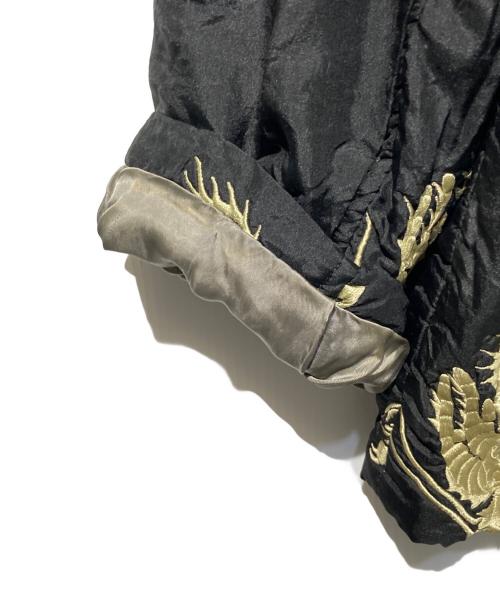 Yohji Yamamoto pour homme（ヨウジヤマモト プールオム）Yohji Yamamoto pour homme (ヨウジヤマモト プールオム) 93AW 花・龍柄刺繍シルクジャケット ブラック サイズ:Mの古着・服飾アイテム