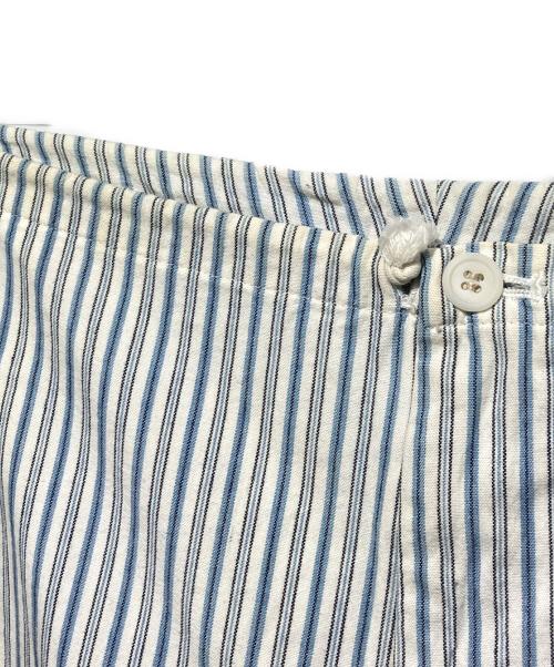 Yohji Yamamoto pour homme（ヨウジヤマモト プールオム）Yohji Yamamoto pour homme (ヨウジヤマモト プールオム) 93SS ワイドストライプショーツ ホワイト×ブルー サイズ:Mの古着・服飾アイテム