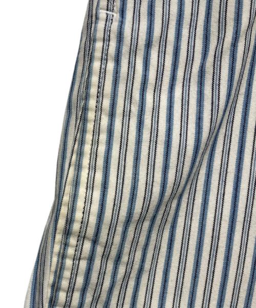 Yohji Yamamoto pour homme（ヨウジヤマモト プールオム）Yohji Yamamoto pour homme (ヨウジヤマモト プールオム) 93SS ワイドストライプショーツ ホワイト×ブルー サイズ:Mの古着・服飾アイテム