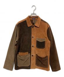 DRAKE'S（ドレイクス）の古着「パッチワーク スエード チョアジャケット」｜ブラウン
