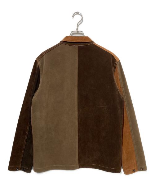 DRAKE'S（ドレイクス）DRAKE'S (ドレイクス) パッチワーク スエード チョアジャケット ブラウン サイズ:38の古着・服飾アイテム