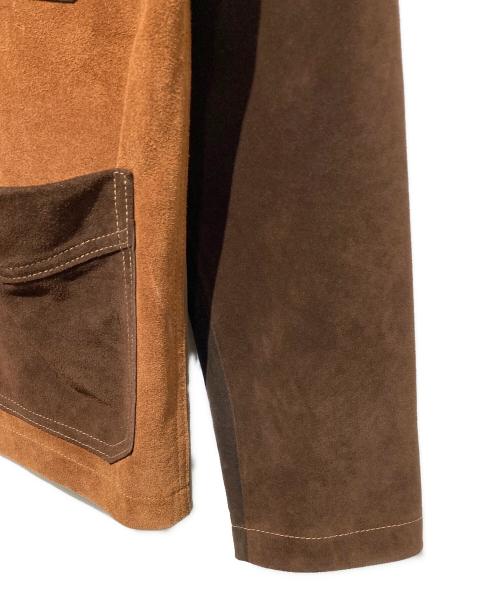 DRAKE'S（ドレイクス）DRAKE'S (ドレイクス) パッチワーク スエード チョアジャケット ブラウン サイズ:38の古着・服飾アイテム