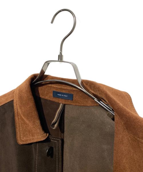 DRAKE'S（ドレイクス）DRAKE'S (ドレイクス) パッチワーク スエード チョアジャケット ブラウン サイズ:38の古着・服飾アイテム
