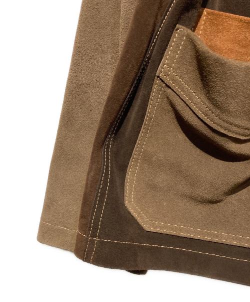 DRAKE'S（ドレイクス）DRAKE'S (ドレイクス) パッチワーク スエード チョアジャケット ブラウン サイズ:38の古着・服飾アイテム