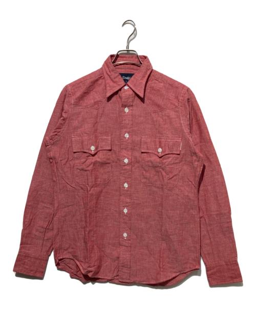 DRAKE'S（ドレイクス）DRAKE'S (ドレイクス) レギュラーカラーシャツ レッド サイズ:Mの古着・服飾アイテム