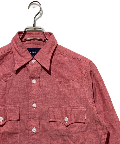 DRAKE'S（ドレイクス）DRAKE'S (ドレイクス) レギュラーカラーシャツ レッド サイズ:Mの古着・服飾アイテム