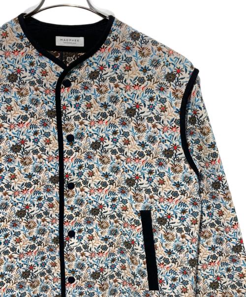MACPHEE（マカフィー）MACPHEE (マカフィー) フローラルゴブラン ノーカラージャケット ベージュ サイズ:36の古着・服飾アイテム