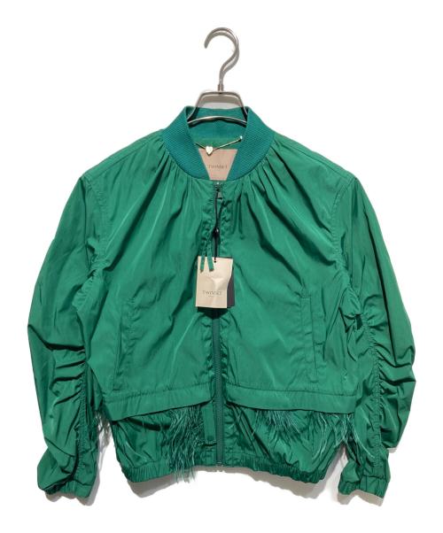 TWIN-SET（ツインセット）TWIN-SET (ツインセット) ボンバージャケット グリーン サイズ:40の古着・服飾アイテム