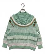 Mame Kurogouchiマメクロゴウチ）の古着「Bamboo Basket Pattern Knitted Top」｜グリーン