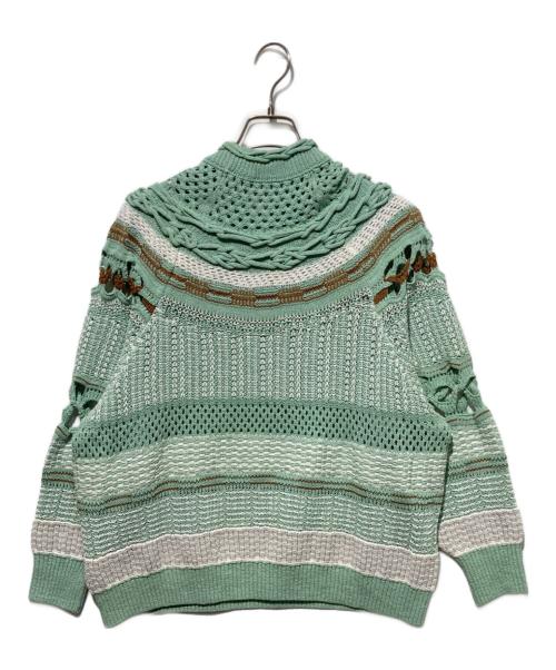 Mame Kurogouchi（マメクロゴウチ）mame kurogouchi (マメクロゴウチ) Bamboo Basket Pattern Knitted Top グリーン サイズ:2の古着・服飾アイテム