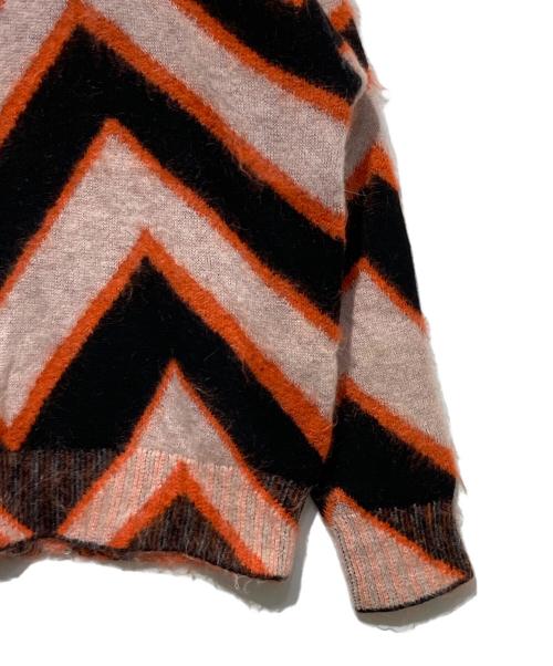 PAUL SMITH（ポールスミス）Paul Smith (ポールスミス) Zig-Zagモチーフ モヘアニット ブラウン サイズ:Mの古着・服飾アイテム