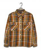 EIGHT Gエイトジー）の古着「TWILL CHECK HEAVY FLANNEL WORK SHIRTS」｜ブラウン